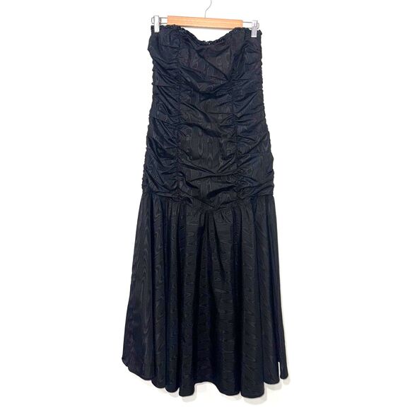 Jessica McClintock For Gunne Sax Strapless Taffeta Gown - Black 9 - Picture 1 of 9